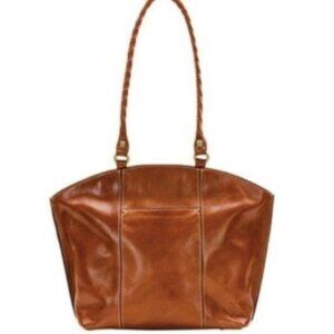 Patricia Nash Michel Leather Dome Tan Brown Shoulder Handbag